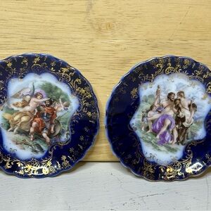 Set of 2 Antique ornate Limoges plates